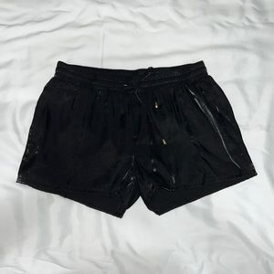 Black metallic/ satin shiny shorts